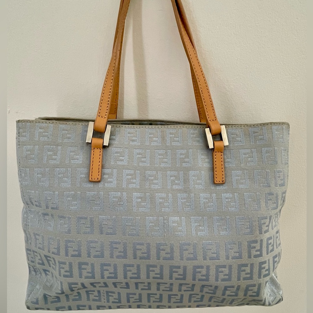 FENDI Light Blue Monogram Bag. Great condition. Comes with COA